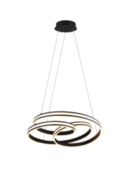 Trio lighting hanglamp Nuria led, mat zwart met switch dimmer