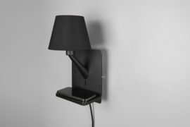 Trio lighting wandlamp Comfort, zwart incl. usb