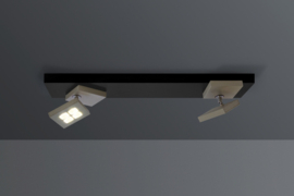 Bopp leuchten plafondlamp Book led, 2-lichts zwart-taupe