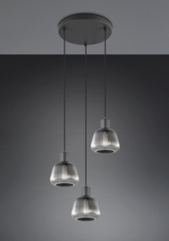 Trio lighting hanglamp Tafira, 3-lichts zwart rond