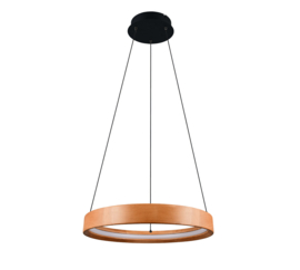 Trio lighting hanglamp lynwood led, natuur hout