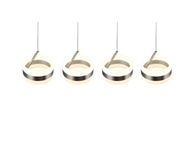 Trio lighting  hanglamp Dios led, 4-lichts mat nikkel