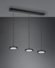 Trio lighting hanglamp Tray led, 3-lichts mat zwart