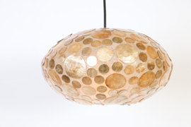 WF Light hanglamp Ufo, amber parlemoer 40 cm