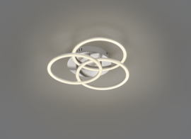 Trio lighting plafondlamp Circle led, mat nikkel incl. afstandsbediening