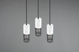 Trio lighting hanglamp Tosh, 3-lichts zwart rond