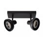 Lucide plafondspot Sensas led, 2-lichts zwart