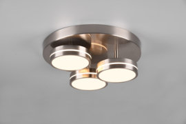 Trio lighting plafondlamp Franklin led, mat nikkel incl. switch dimmer