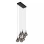 Lucide hanglamp Tears led, 16-lichts zwart, 8-lichts zwart