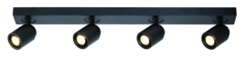 Plafondspot  Razza, 4-lichts mat zwart