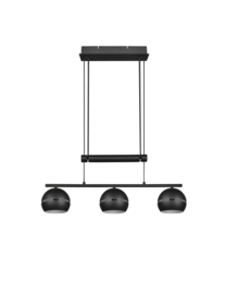 Trio lighting hanglamp Fletcher,  3-lichts mat zwart