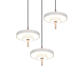 Trio lighting hanglamp Keaton led, 3-lichts warm grijs