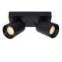 Lucide plafondspot Nigel led, 2-lichts zwart