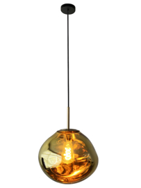 Light trend hanglamp Din EI, 1-lichts met goud kleur glas