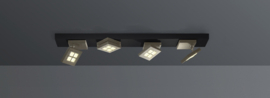 Bopp leuchten plafondlamp Book led, 4-lichts zwart-taupe