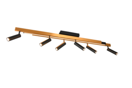 Trio lighting plafondspot  Zeno led, 6-lichts zwart-goud