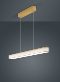 Helestra  hanglamp Bora led, mat messing met witte kap 100 cm