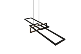 Trio lighting hanglamp Salinas led, mat zwart met switch dimmer