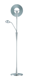 Trio lighting vloerlamp Quebec led, 2-lichts mat nikkel