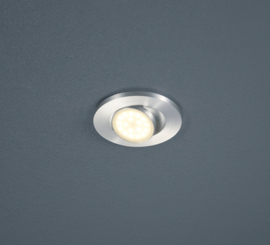 Plafondspot inbouw Onto led, rond mat aluminium