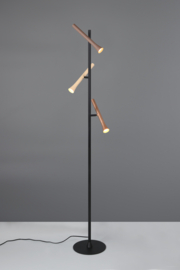 Trio lighting vloerlamp Fiato led, 3-lichts zwart