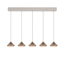 Trio lighting  hanglamp Laguna led, 5-lichts koffie bruin