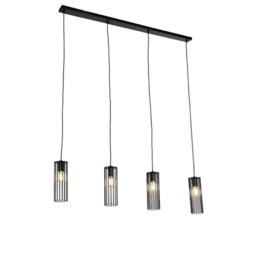 Qazqa hanglamp Balenco Wazo, 4-lichts zwart