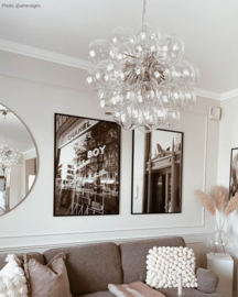By Rydéns hanglamp Gross, chroom 37-lichts helder glas