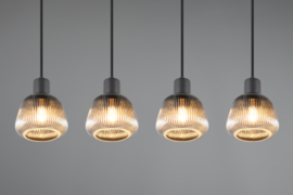 Trio lighting hanglamp Tafira, 4-lichts zwart