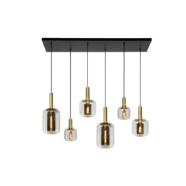 Lucide hanglamp Joanet 6-lichts, rookglas