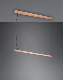 Trio lighting hanglamp Bellari led, natural hout met switch dimmer