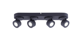 Trio lighting plafondspot  Sancho led, 4-lichts zwart WIZ incl. afstandsbediening