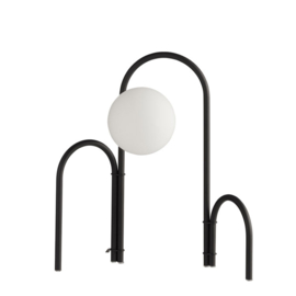Pujol Lighting tafellamp Sunset, zwart met wit glas