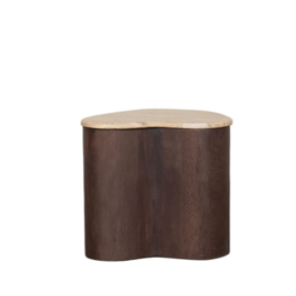 Label 51 Bijzettafel Davi,  Travertin | Espresso Mangohout