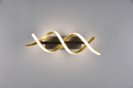 Trio lighting wandlamp Sequence led, mat messing incl. switch dimmer