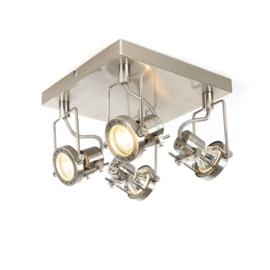 Qazqa plafondspot  Suplux led, 4-lichts mat nikkel incl. licht bron