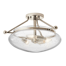 Plafondlamp Belle, messing met helder glas