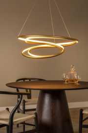 Lucide Sardaba -  Hanglamp - Ø 80 cm - LED Dimb. - 1x74W 2700K - Mat Goud / Messing