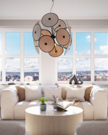 By Rydéns hanglamp Cappello, zwart/beige