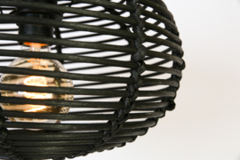 WF Light hanglamp Rimboe, 5-lichts zwart met balk 150 cm