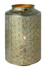 Freelight tafellamp Secchio, antiek goud-wit 26 cm
