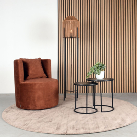 Label 51 fauteuil Evy, stof velours rust