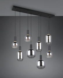 Trio lighting hanglamp Diva, 8-lichts zwart