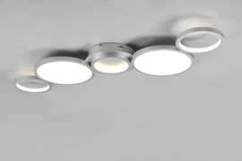 Trio lighting plafondlamp Salsa led, titaan rond incl. switch dimmer