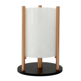 Pujol Lighting tafellamp Noa. mat copper met glas