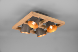 Trio lighting plafondspot Bell, 4-lichts antiek nikkel
