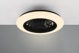 Trio lighting plafond ventilator Stralund led, zwart 49 cm incl. afstandsbediening