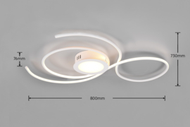 Trio lighting plafondlamp Jive led, wit incl. afstandsbediening