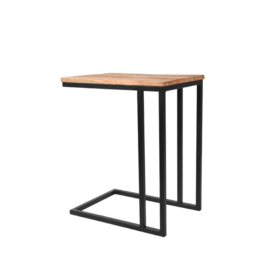 Label 51 Bijzettafel Move,  rough mangohout/zwart metaal