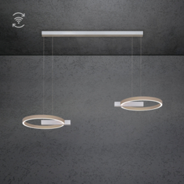 Escale hanglamp Midnight double led · 40 cm (144 cm) Funk aluminium-taupe